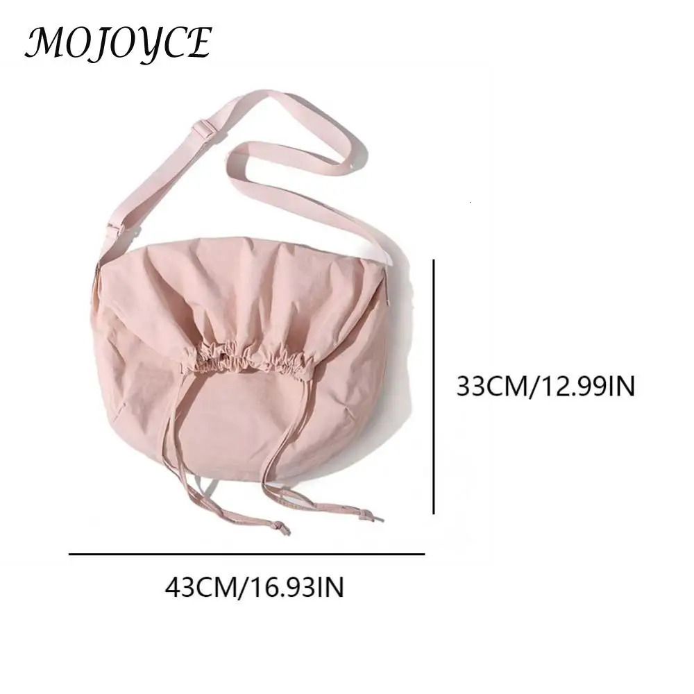 Women Drawstring Shoulder Bag Large Capacity Simple Crossbody Bag Adjustable Strap Drawstring Sling Bag Female Travel Bag 250213