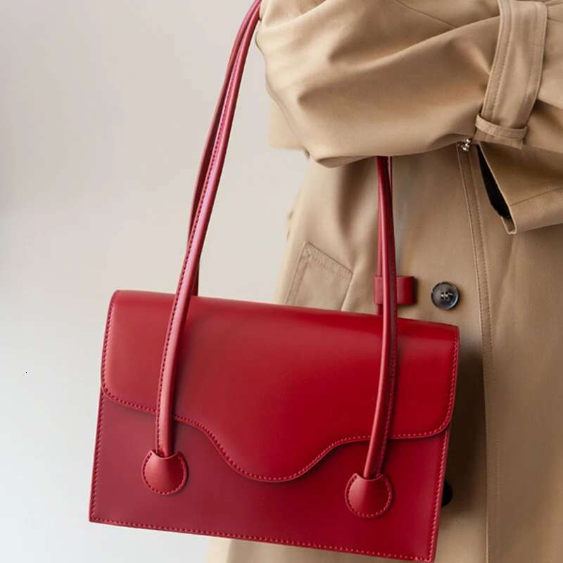 Natural Cowhide Double Top Handle Genuine Leather Fashion Shoulder Bag For Women High Quality Casual Commute