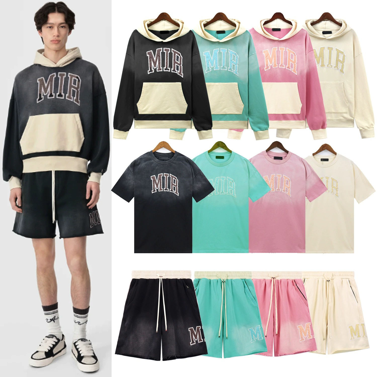 Men's Designer Tracksuit Set - Hoodie & Pants with T-Shirt Shorts for Gym & Outdoor Activities