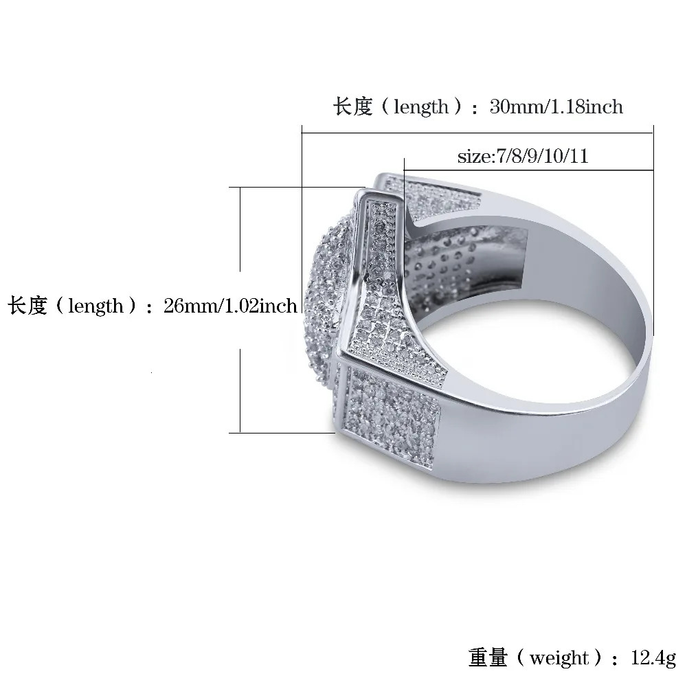 TOPGRILLZ Hip Hop Five Star Rings Mens Gold Silver Color Iced Out Cubic Zircon Jewelry Gifts 250214