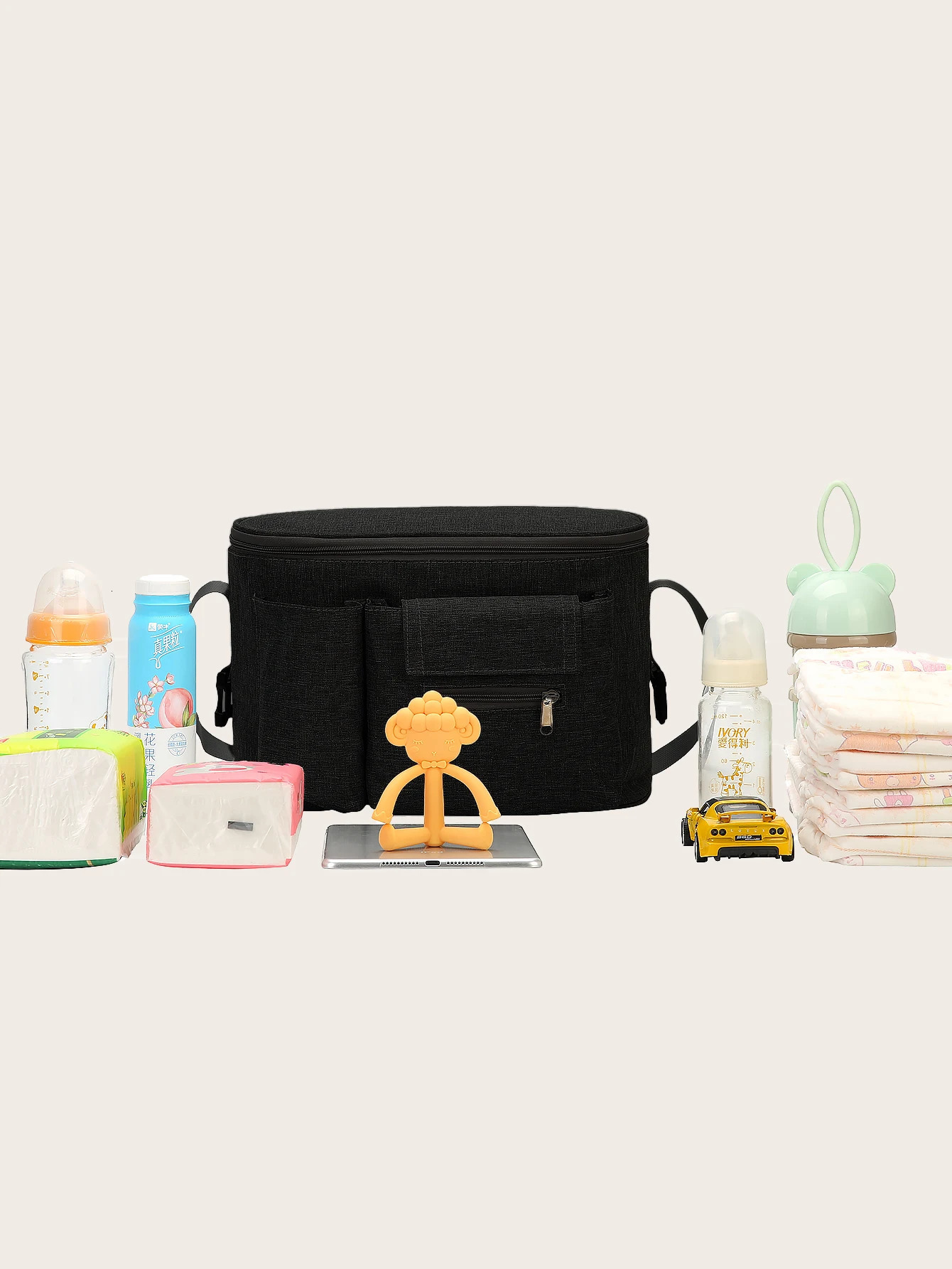 Stroller Organizer Bags Mummy Large Capacity Travel Hanging Bag Bottle Holder Pram Diaper Bags Baby Stroller Accessories 250218