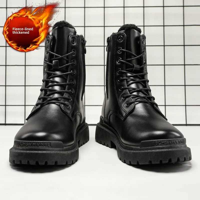 Spring Trend Half Boots for Men Black Men Boots Casual Shoes Men PU Leather Winter Boots Mens Safety Shoes Botas Para Hombrem44XJ250217