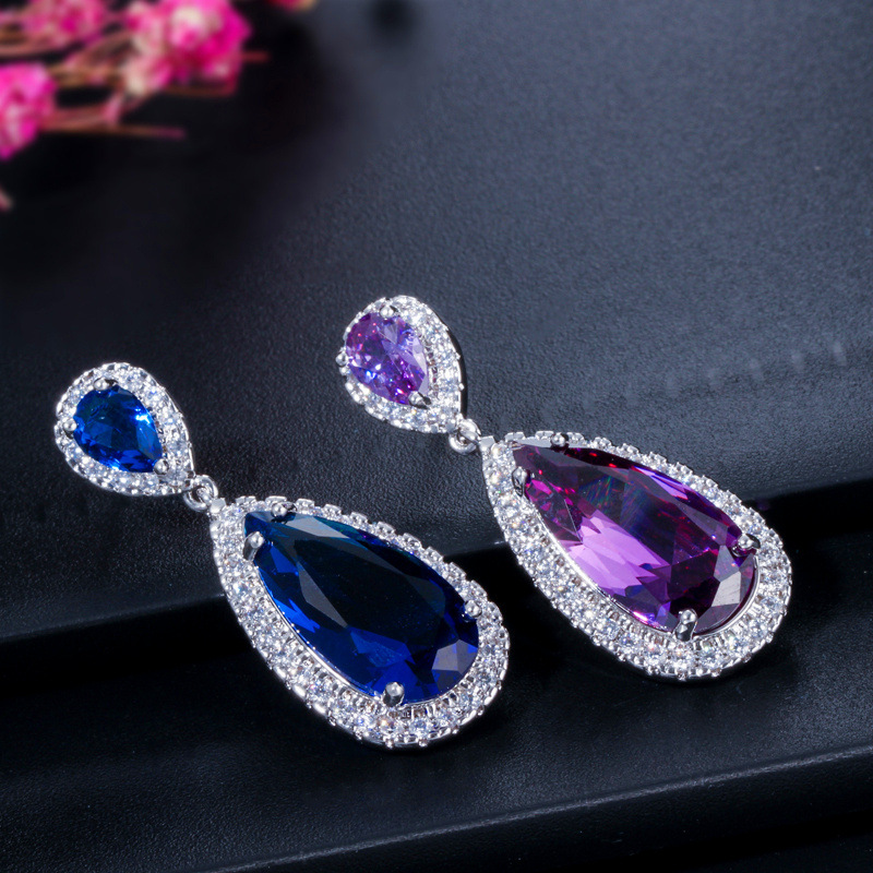 2025 Choucong Brand Unique Dangle Earrings Luxury Jewelry Large Water Drop 5A Cubic Zircon CZ Diamond Bride Women Lady Party Wedding Earring Gift