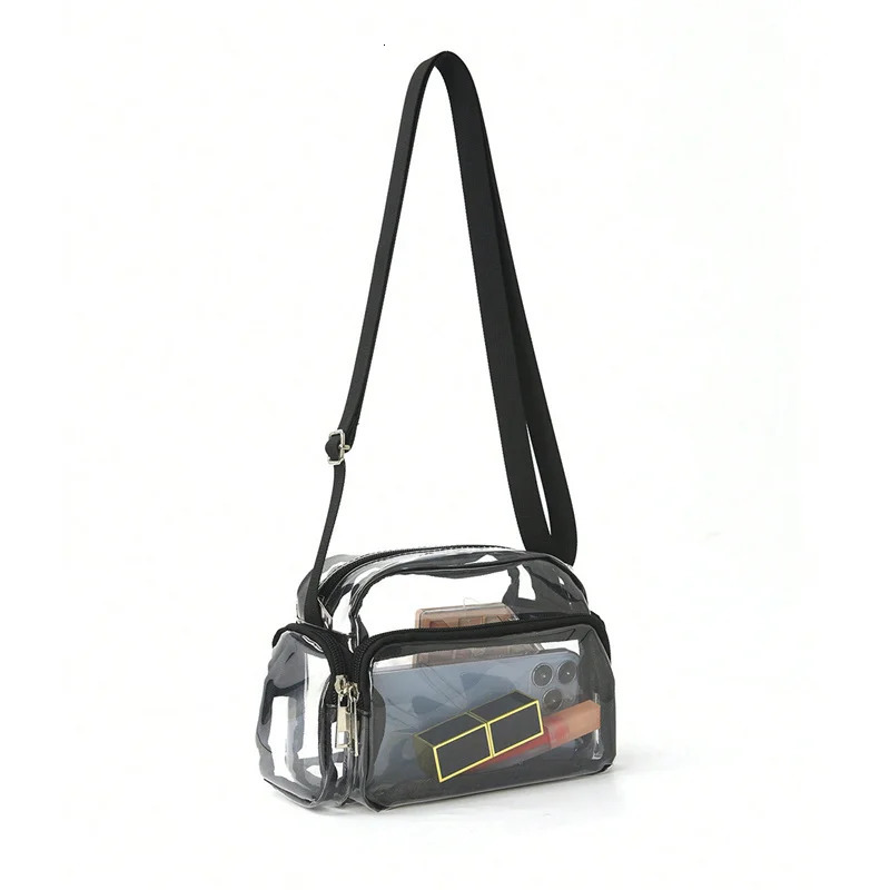 1PC Stylish Transparent And Lightweight Crossbody Bag Suitable White-Collar Workers Outdoor Travel Shopping 250214