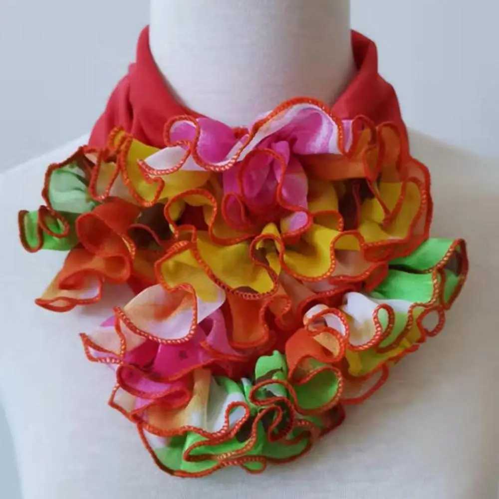 Fashion Women Scarf Big Flower Breathable Collar Scarf Neckerchief Ring Neck Wr W250218