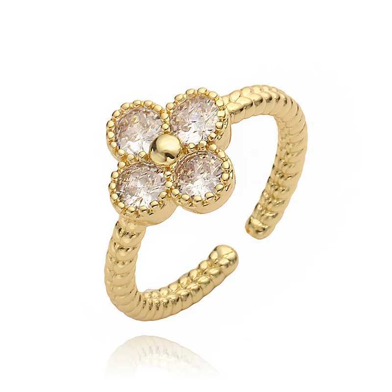 Cluster Rings Hexing high-quality twisted round mouth small flower wreath with multiple colors for women open adjustable sweet and romantic H250217