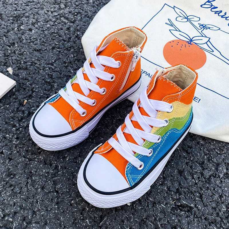 New Spring and Autumn Fashion Sneakers Boys And Girls Sneakers Canvas Shoes Chilsren Sneakers Stitching Collision Color Shoes Z250217