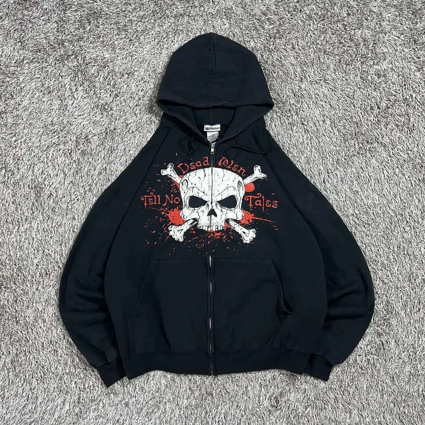 American Street Hoodie Printing Y2K Zipper Gothic Hip Hop Letter Graphic Comfortable Long Sleeve Coat Loose .