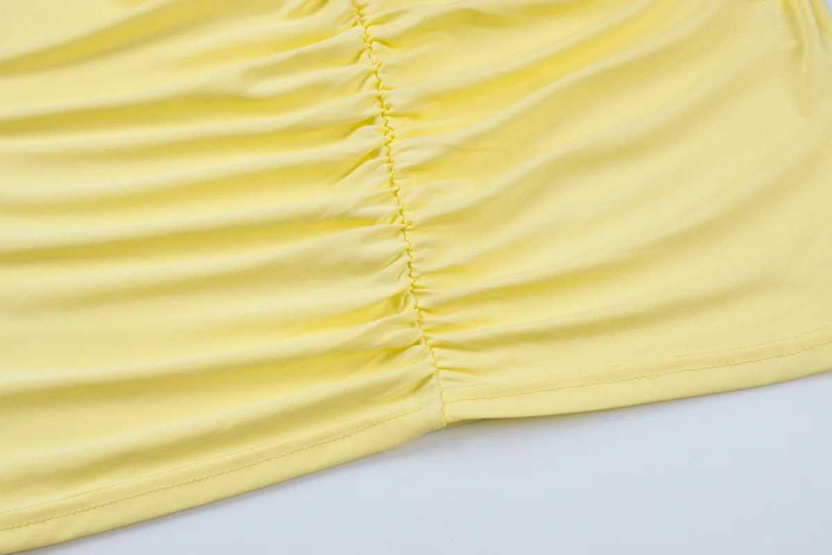 Basic Casual Dresses Lygens V Neck Long Slve Ruffles Hollow Out Hole Mini Short WomenS Dresses Elegant Evening Ladies Dress Casual Clothing H25217