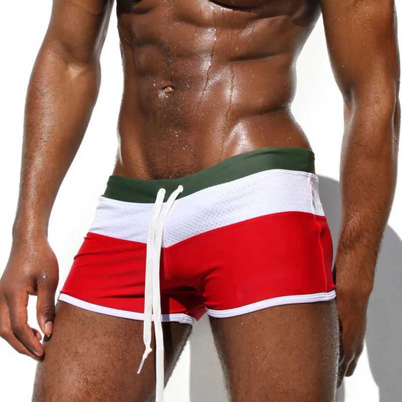 Summer Swimwear Mens Beach Swimming Trunks Sexy Low Waist Waterproof Swimsuit Nylon Quick Dry Sport Bathing Surfing Underwear M250218