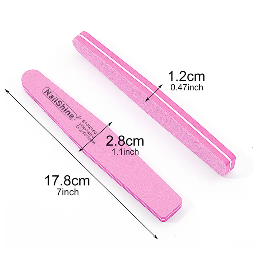 50Pcs Sanding Nails File Wholesale 180/240 Grit Sponge Pink Orange Yellow Grey Blue Purple Nail Art Files Washable Manicure Tool 250214