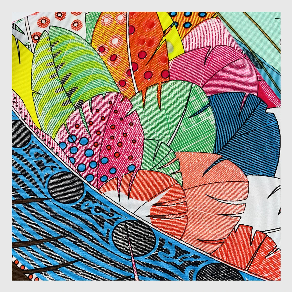 90cm feather fountain 100% diagonal silk square scarf womens shawl headscarf scarf bandage hand rolled hem headscarf 250213