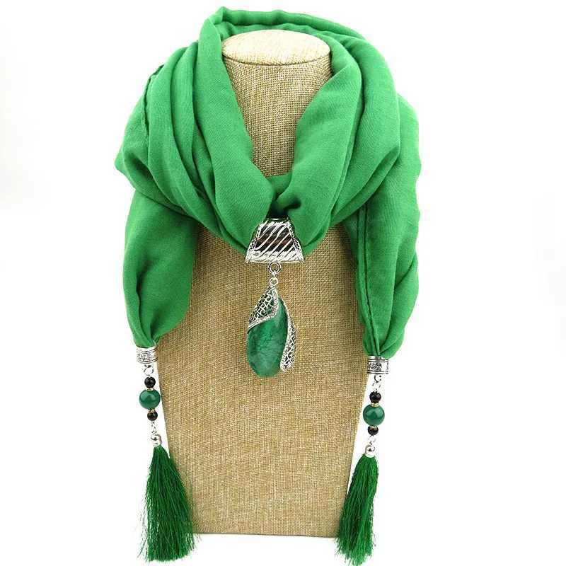 Cotton Linen Women Pendant Jewelry Scarf Fringed Long Solid Color Tassel Necklace Scarves Wr s For Women W250218