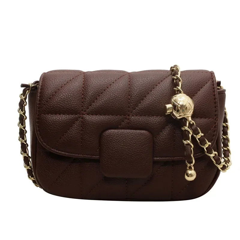 Red Single Shoulder Bag for Women Spring Versatile Chain Crossbody Bags Texture PU Handbags 250217