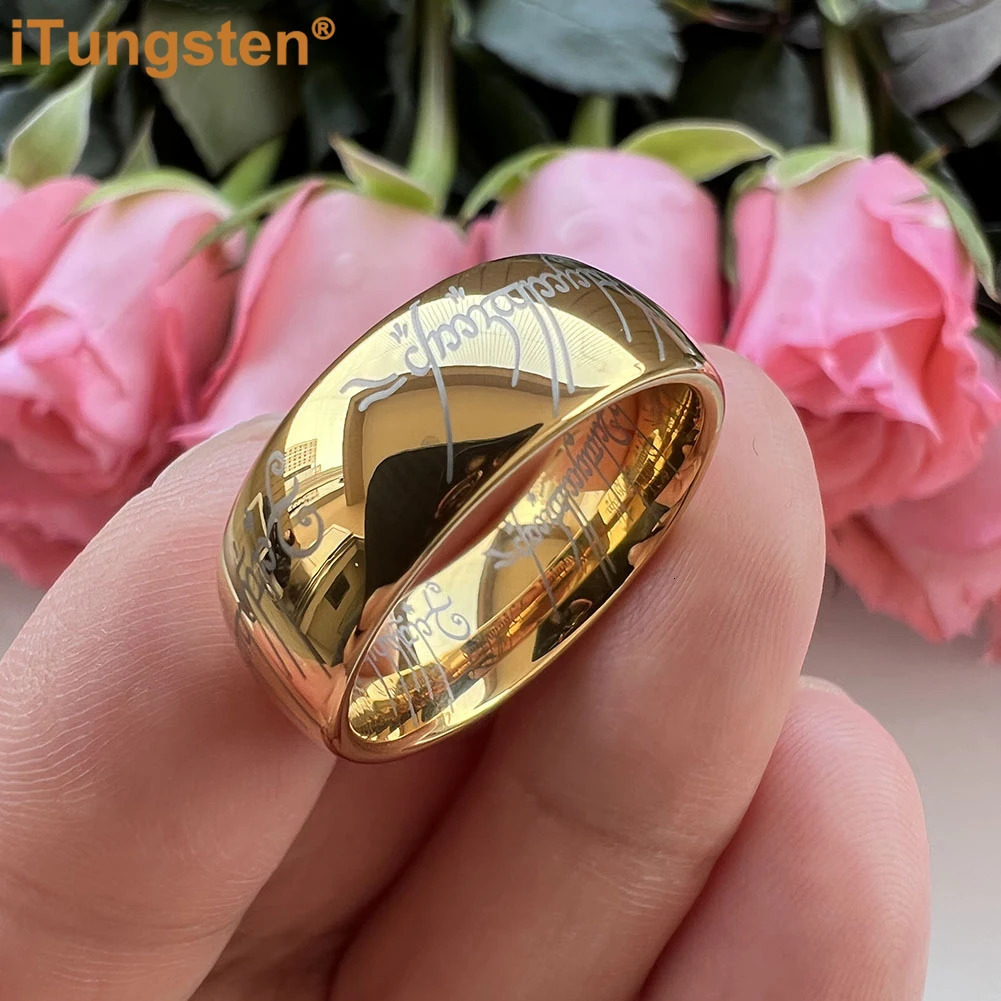 iTungsten 6mm 8mm Fashion Tungsten Carbide Ring for Men Women Engagement Wedding Band Trendy Jewelry Laser Engraved Comfort Fit 250213