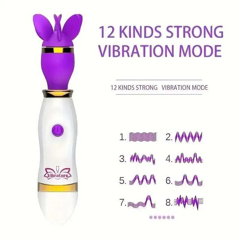 12 Speed Clitoral Stimulator 360 Degree Rotating Female Masturbator Tongue Vibrator AV StickXJ250218
