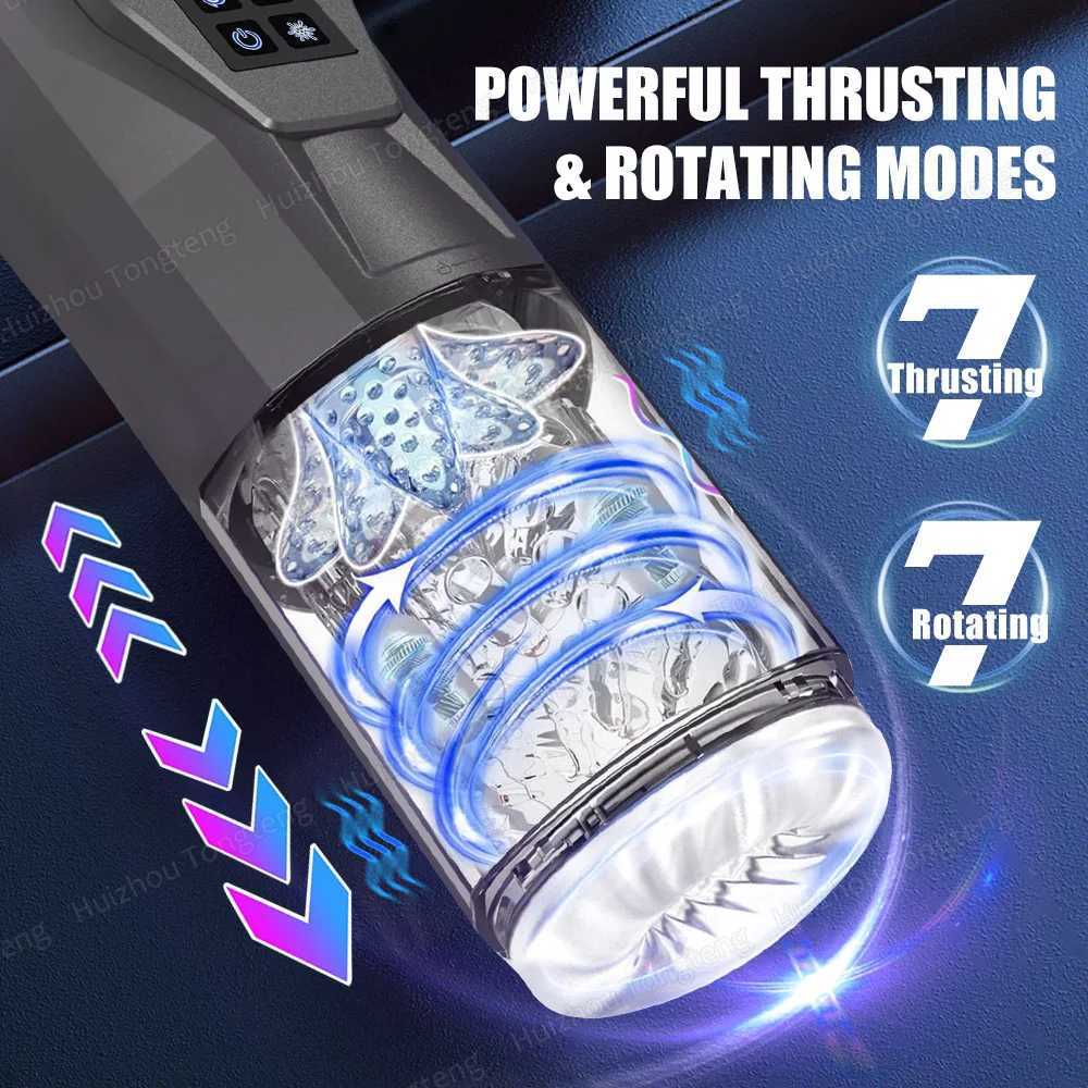 Automatic Telescopic Thrusting Rotating Male Masturbator Cup Licking Vibrating Masturbation Blowjob Pussy Adult Sex Toys for Men W250218