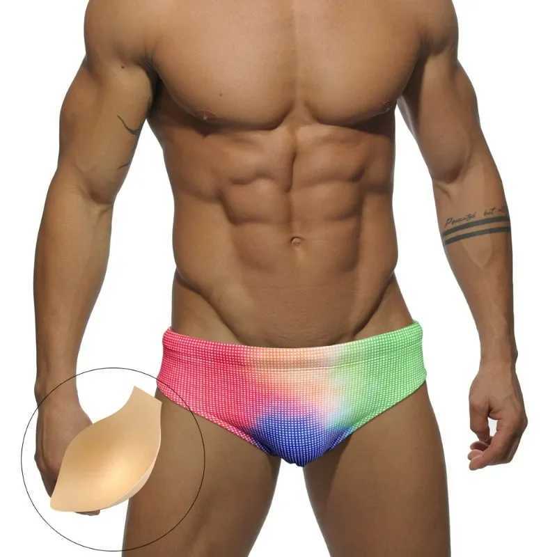 Mens Swimming Trunks Push Pad Sexy Bikini Briefs Swimwear Board Beach Shorts Swimsuit Men Sport Surffing Boxer Bathing Suit M250218