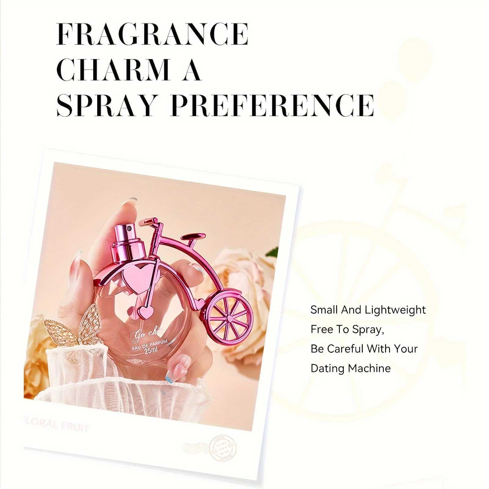 25ML Bike Styling Womens Perfume Pink Fragrant Fresh Oriental Floral Perfume with Gift Box Packaging Holiday Gift W250218