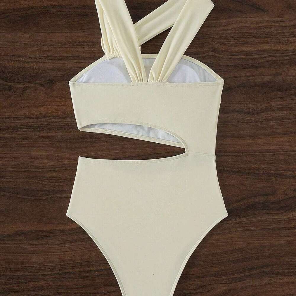 2025 Women's New Solid Color Sexy Hollowed Out Swimsuit, High-end and Durable One-piece Swimsuit Bikini Bathing Suit New Product New Arrival