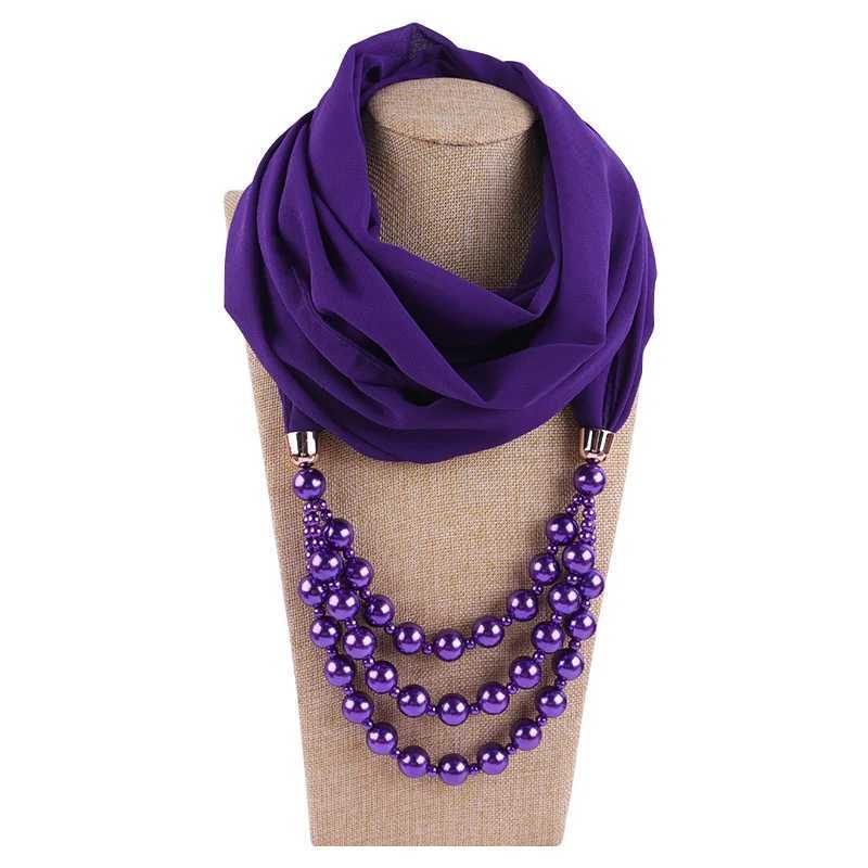 Womens Scarf with Beads Pearl Muslim Womens Jewelry Store Womens Scarf Muffler Chiffon Fabric Shl Headpiece W250218