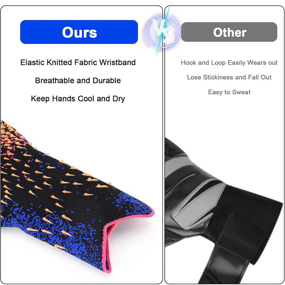 Soccer Goalkeeper Gloves Goalie Training Gloves Strong Grip Anti-slip and Football Sports Training for Adults and Children 250214