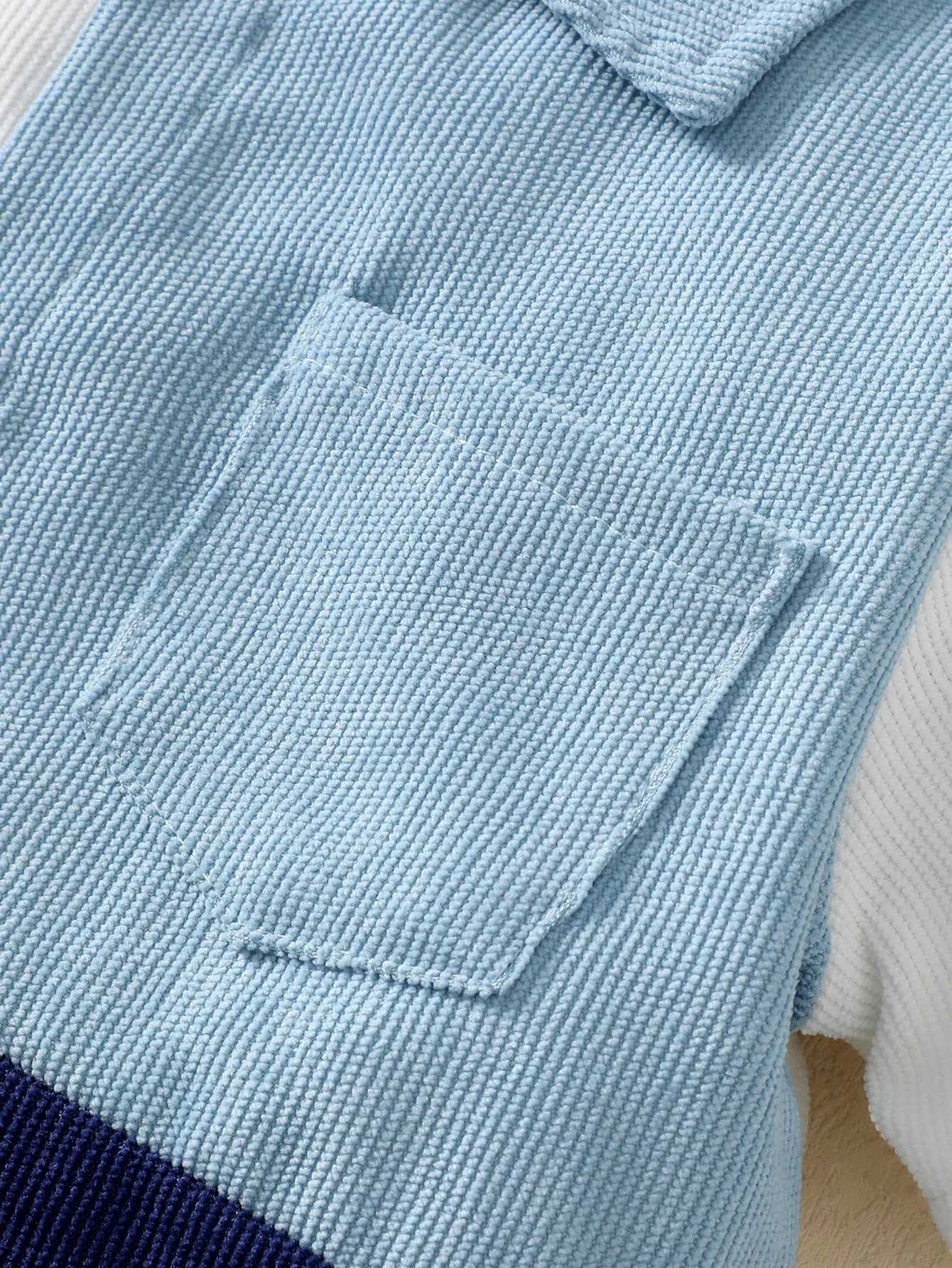 1-6 Year Children Boys Flip collar Color Blocked Pit Stripe Top+Shorts Fashion 2Pcs /set Sunny Handsome Boys Summer Set W250218