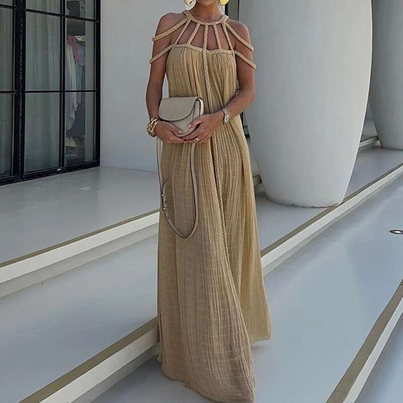 2024 New Elegant Solid Split Robe Sexy Bandage Pleated Slim Long Fashion Off Shoulder High Waist Women Evening Dress