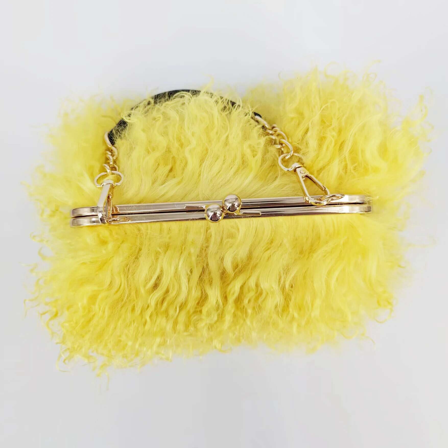 real Long handBag Women Mongolian Sheep Bag Beach Wool Fur One Shoulder bag