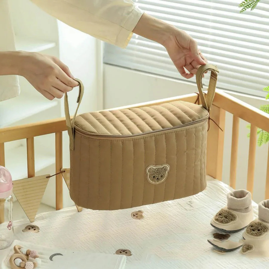 Baby Stroller Bag Cute Bear Baby Cart Bag Stroller Organizer Bag Diaper Bag for Baby Stuff Ins Mommy Handbag 250218