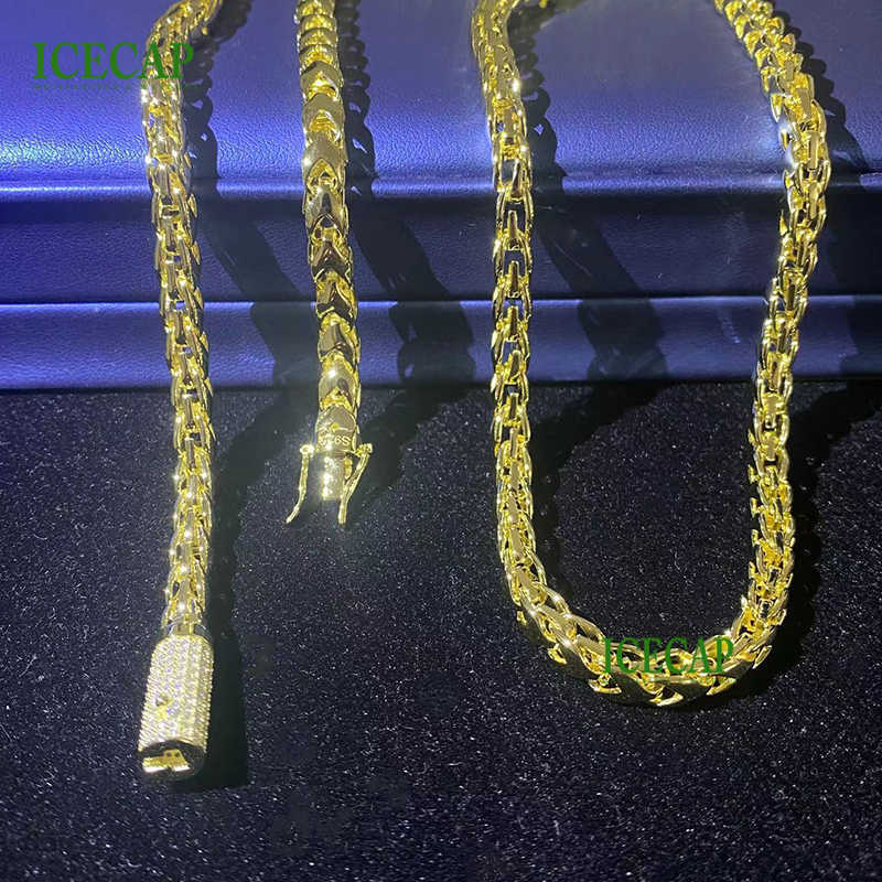 Latest Luxury Design Custom Hip Hop 925 Silver Chain Fashion Jewelry Necklaces Gold Plated Miami Link Chain Necklace For Men