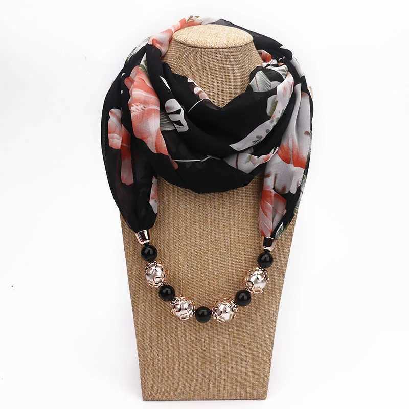 Printing Jewelry Statement Necklace Pendant Scarf Women Bohemia Neckerchief Foulard Femme Accories Hijab W250218