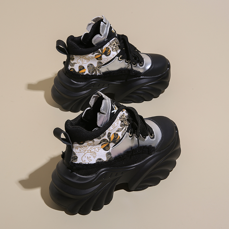 Luxury Platform Sneakers 8.5CM High Heels Spring and Autumn Sports Leather Shoes Designer Breathable Casual Shoes High Quality Outdoor Running Shoes S