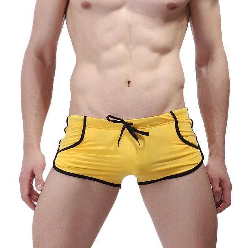 Summer Men Swim Briefs Swimsuits Shorts Bermuda Beachshorts Gay Swimwear Bikini Sweatpants Surf Board Wear Swimming Trunks M250218