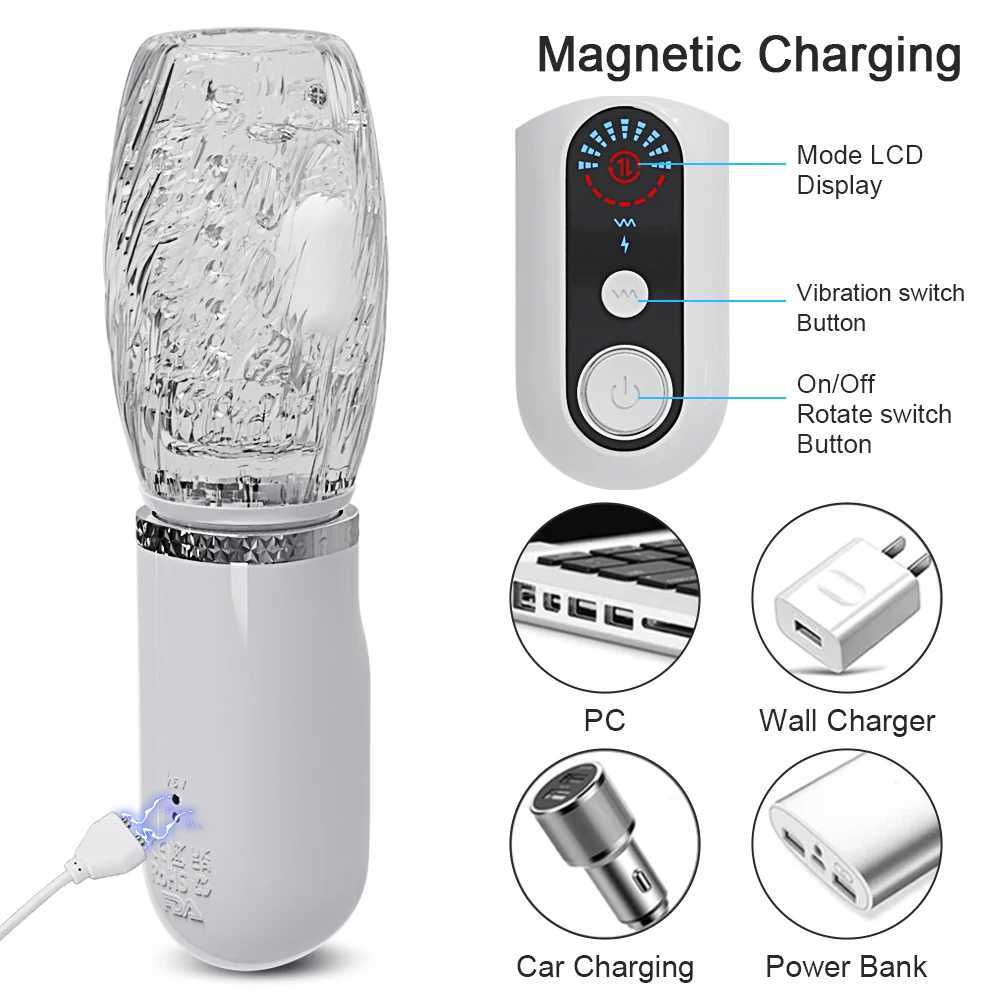 2024 Automatic Masturbator for Men Telescopic Rotating Vibrating Blowjob Vagina Masturbation Cup Sex Toys for Male Adult Goods W250621