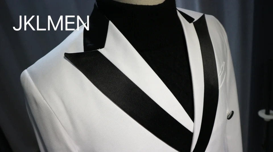 Tailored White Double Breasted Men Suits Top Lapel Tuxedo Slim Fit Male Costume For Men Groom Two Pieces Prom Sets 250213