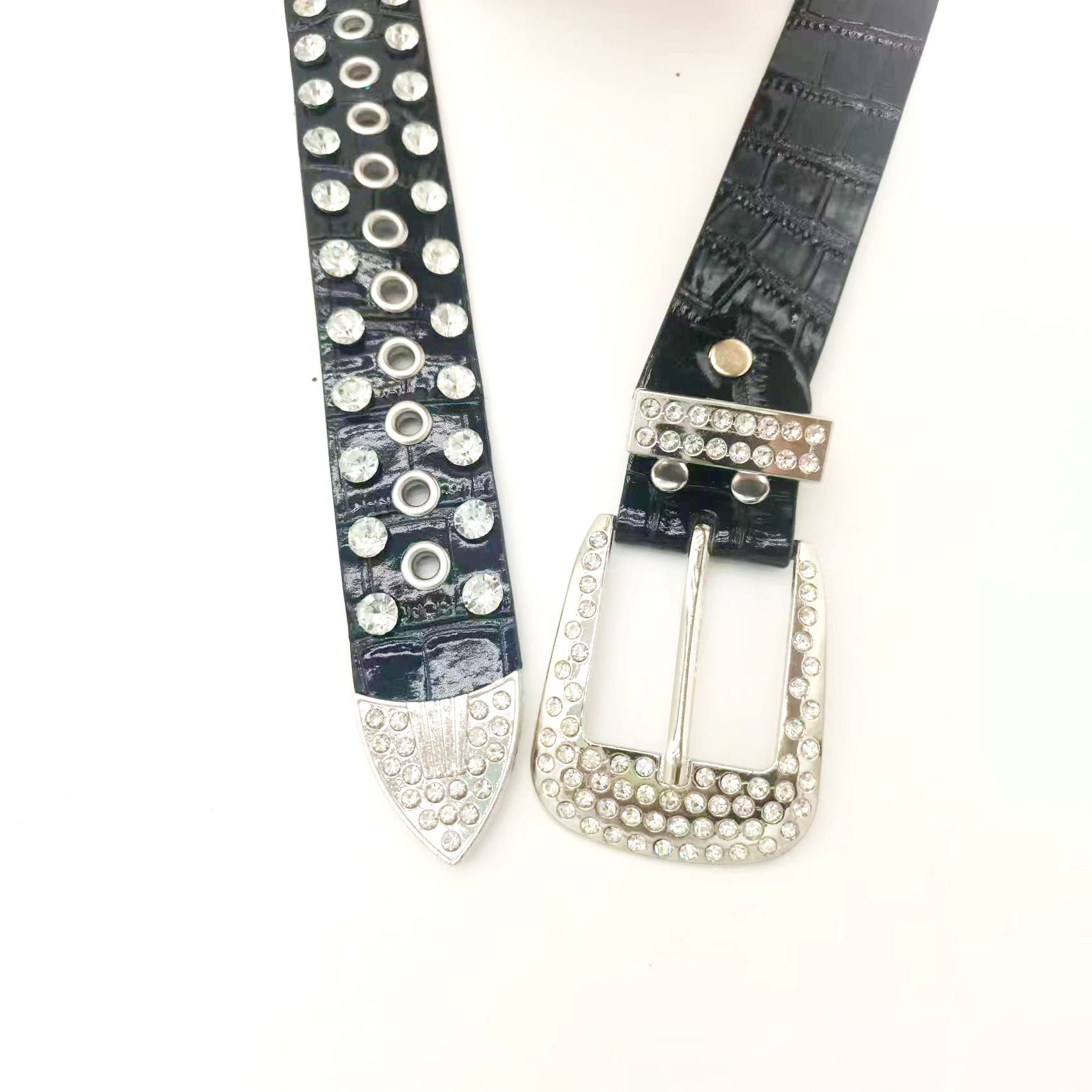 Elegant Handcrafted Belt Featuring Rhinestone Nails - Made by Indian Wholesale Manufacturer