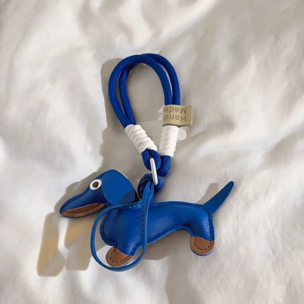 Keychains Lanyards Mini Sausage Dog Keychain Braided Hanging Rope Cute Cartoon Animal Decoration Puppy Doll High Quality H250217