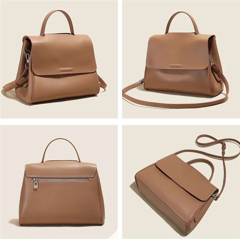 Hifashion Cowhide Genuine Leather Tote Shoulder Bags For Women 2024 Trend Designer Large Capacity Messenger Work Ladies Handbags