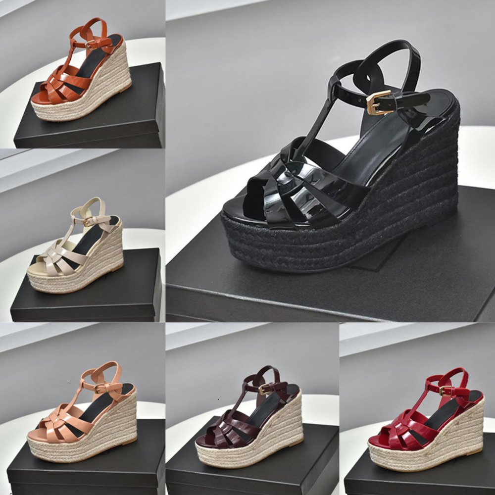 Designer Wedge High Heels Women Sandal Platform Summer Beach Party Dress Shoes Woven Soles 731