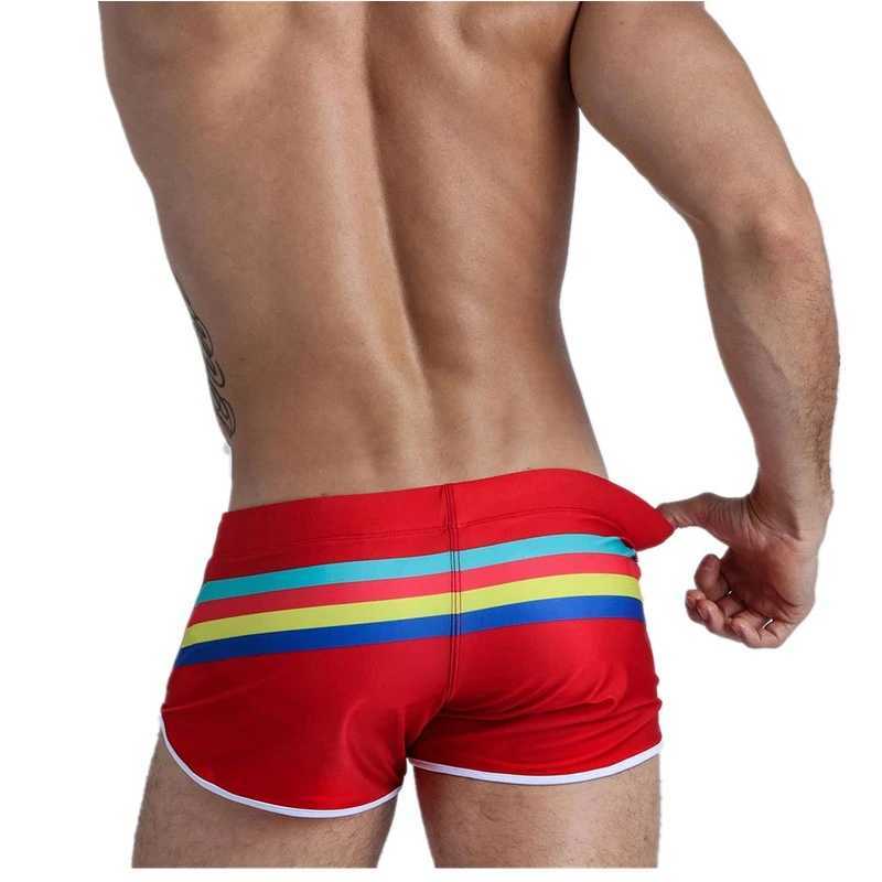 New Arrival Sexy Stripes Men Swimwear Swimsuit Swimming Trunks Shorts Push Up Pad Mens Swim Briefs Beach Surf Bathing Suit Z260313