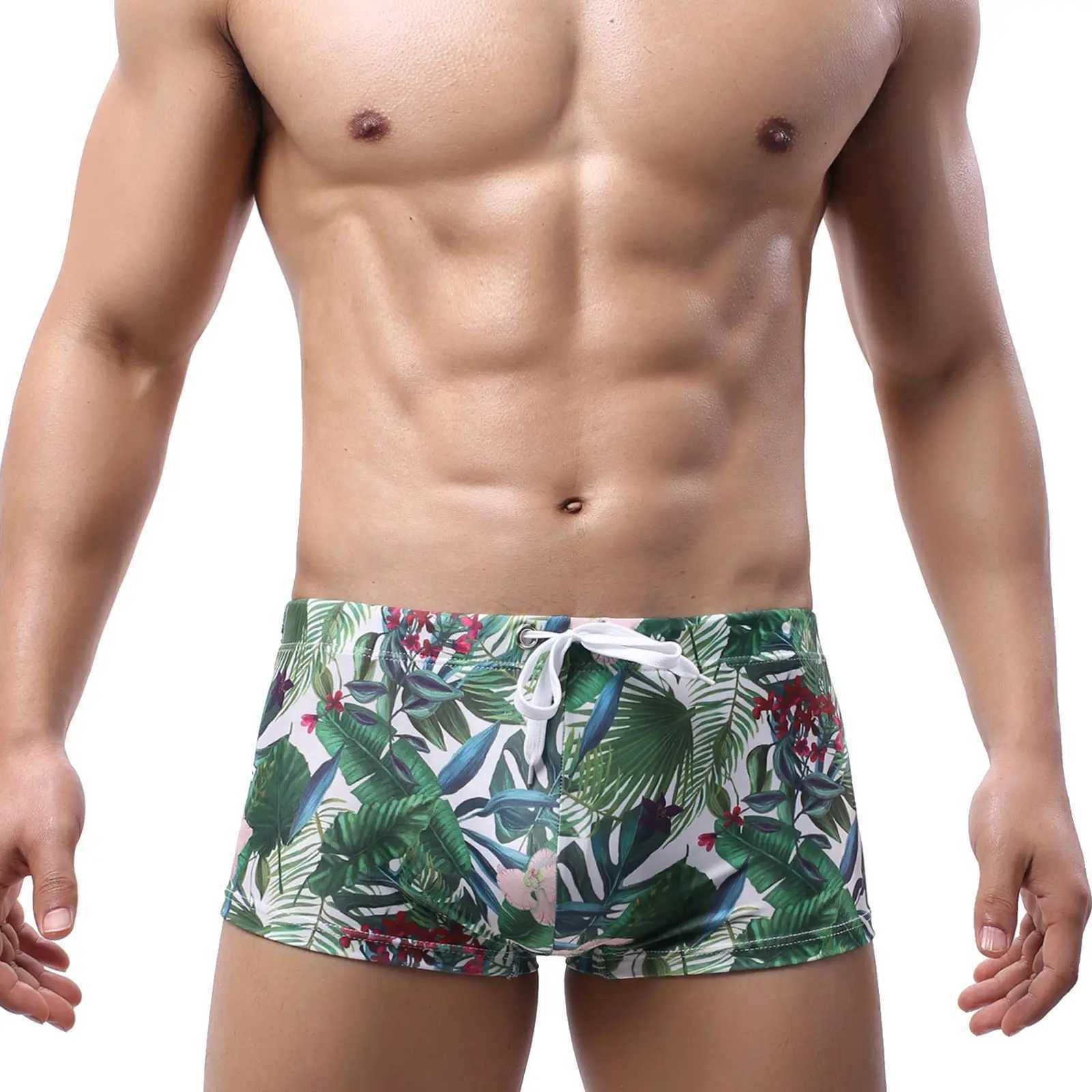 Mens Drawstring Swimwear Style Sexy Quick Dry Summer Swimming Trunks Beachwear Bathing Shorts M250218