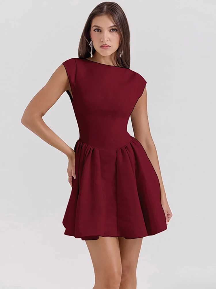 Basic Casual Dresses Fantoye Sexy Backless A-line Women Dress Black Slveless High Waist Dress Female Autumn Slim Elegant Party Clubwear Vestidos H2521