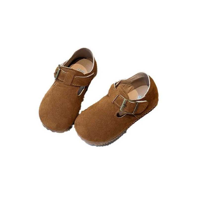 Boys Girls Flat Shoes Retro Non-slip Sweet Kids Moccasins Soft Sole 2024 New Fashion Children Leather Shoes Hook loop Elegant Z250217