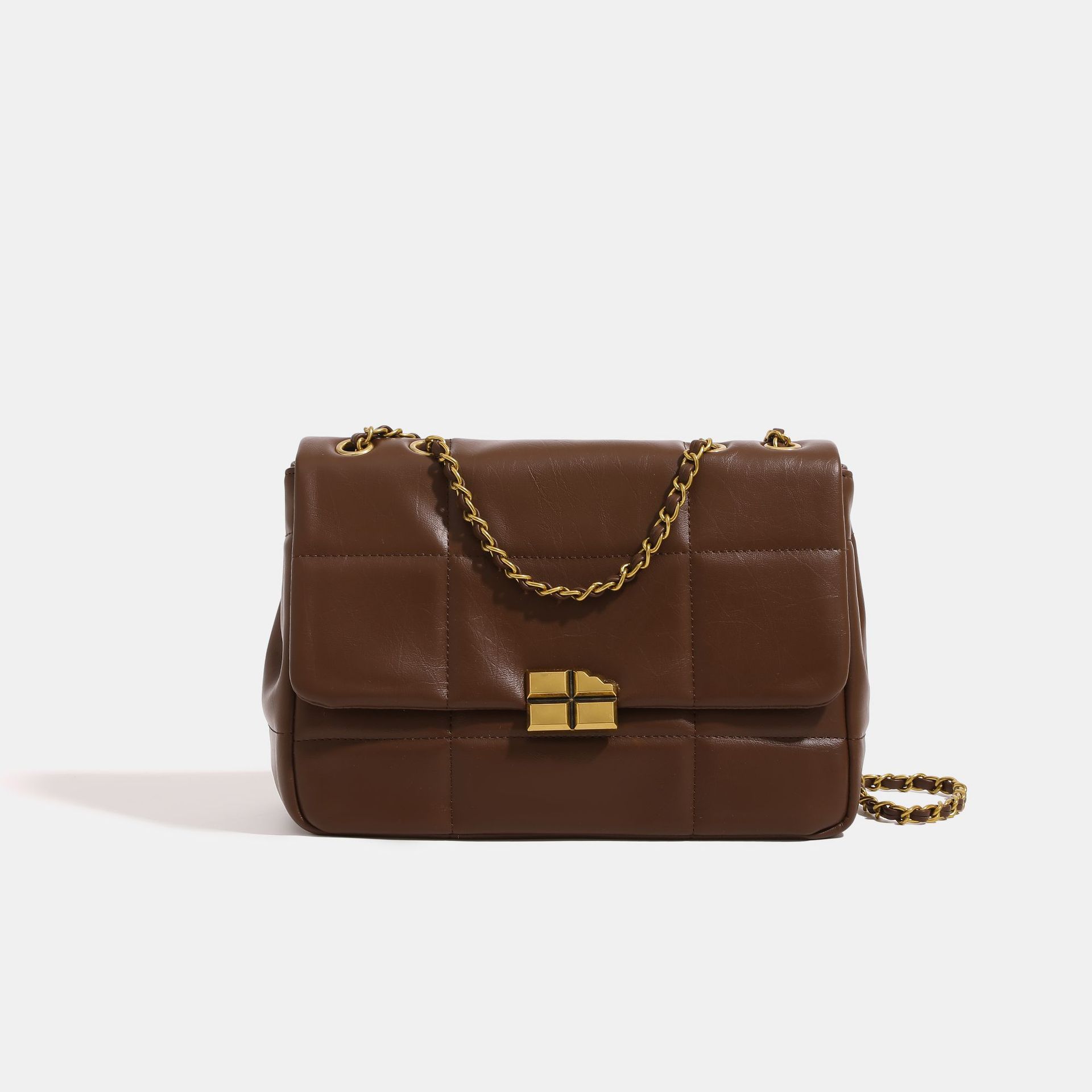 Elegant Small Square Women's Messenger Bag - Versatile Retro Chain Shoulder and Underarm Carry Option