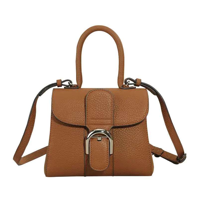 100% Genuine Leather Handbag For Women 2023 Designer Fashion Retro One Shoulder Ladies Top-Handle Bag