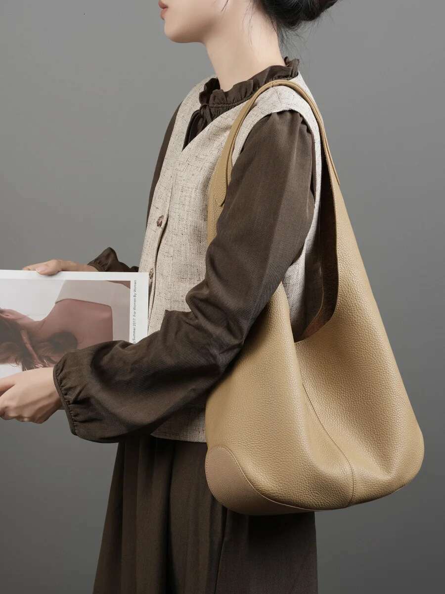 YANATARI Genuine Leather Women Large Capacity Tote Bags Woman Ladies Handbags Big Shoulder Shopping Bag