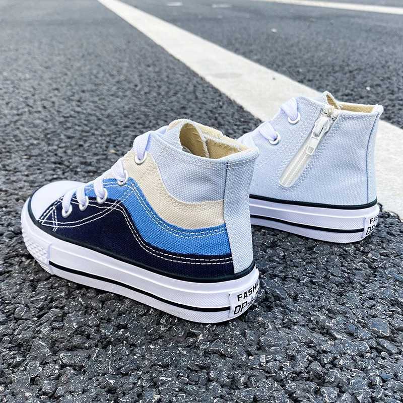 New Spring and Autumn Fashion Sneakers Boys And Girls Sneakers Canvas Shoes Chilsren Sneakers Stitching Collision Color Shoes Z250217