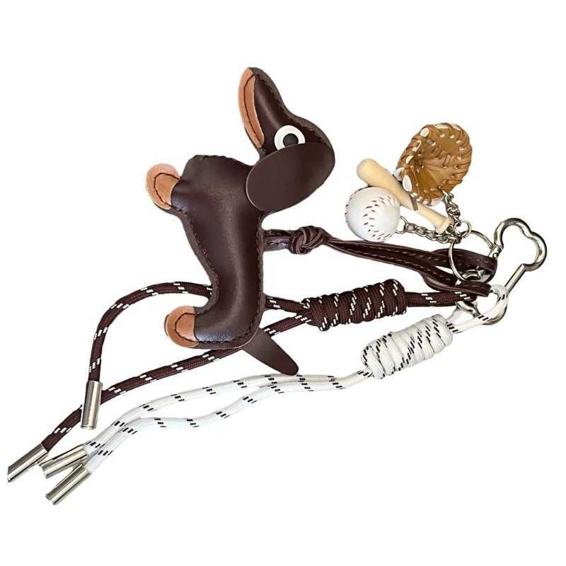 Keychains Lanyards Quirky Unique Styles Dachshund Keychain Charm Pendant rdy PU Materials Accessory for Daily Use Stylish Outfits DropShip H250217