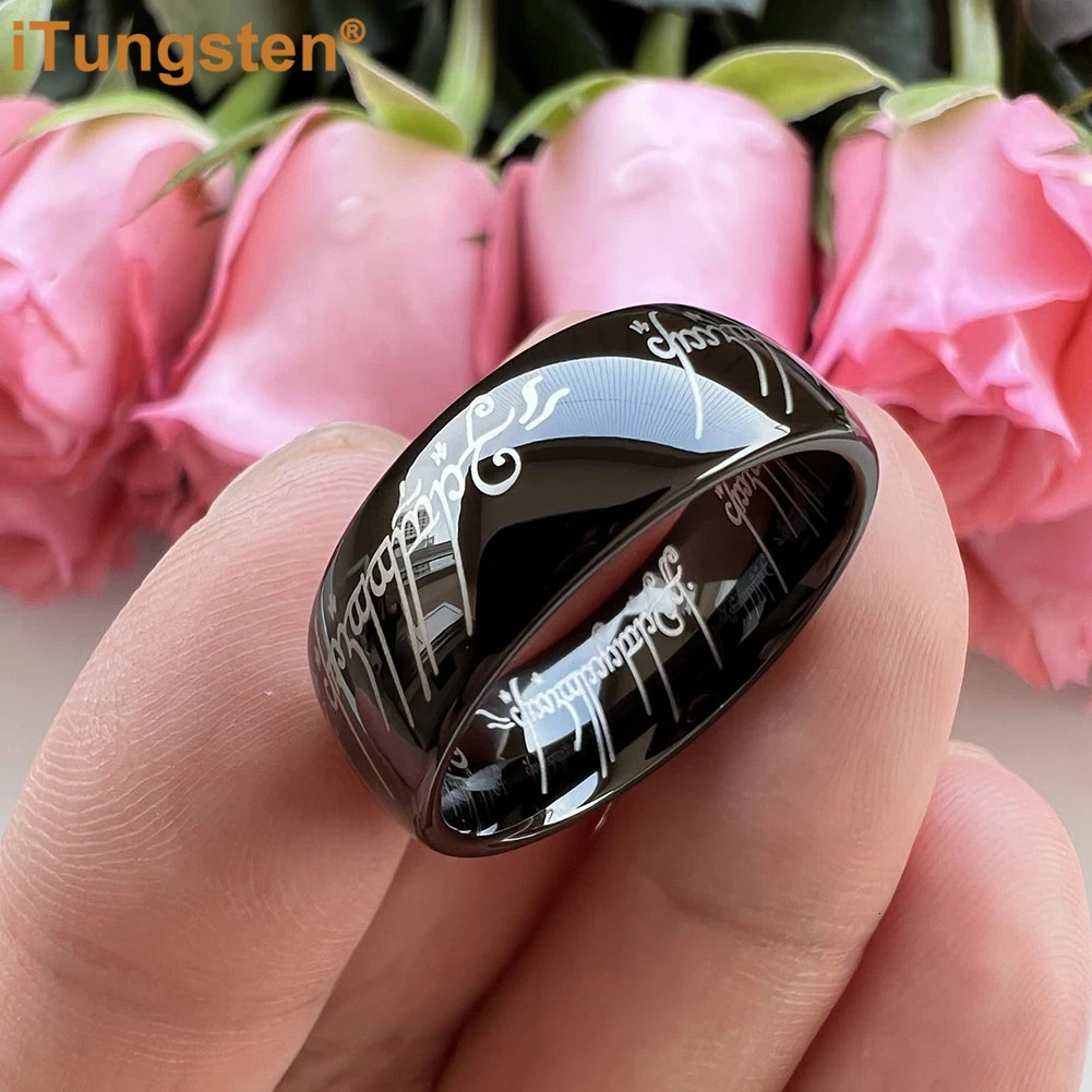 iTungsten 6mm 8mm Fashion Tungsten Carbide Ring for Men Women Engagement Wedding Band Trendy Jewelry Laser Engraved Comfort Fit 250213